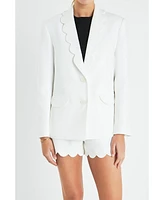 English Factory Women's Scallop Collar Blazer