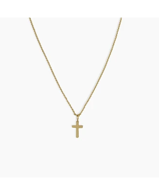 sanctuaire Dainty Cross Necklace 14K Solid Gold