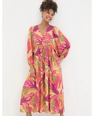 FatFace Women's Jocelyn Tropical Floral Midi Dress