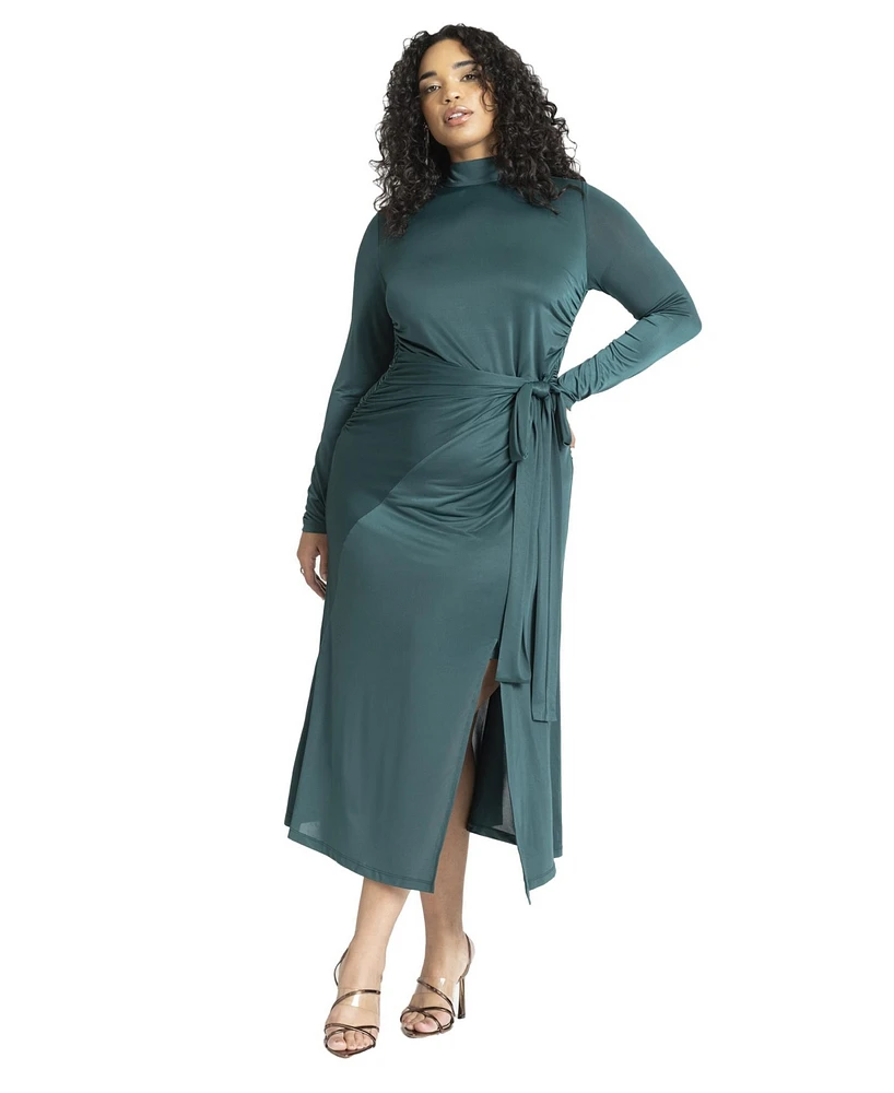 Eloquii Plus Size Funnel Neck Midi Dress