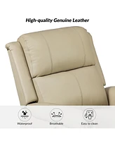 Chapas Transitional Genuine Leather Power Recliner
