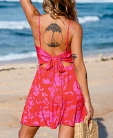 Cupshe Women's Floral Print Twist Mini Beach Dress