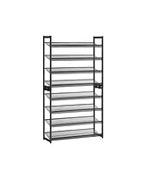 Slickblue 8-Tier Shoe Rack, Set of 2 Stackable 4-Tier Organizers, Metal Mesh Shelf Storage