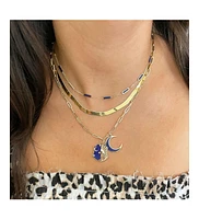 The Lovery Lapis Bar Chain Necklace 14K Gold