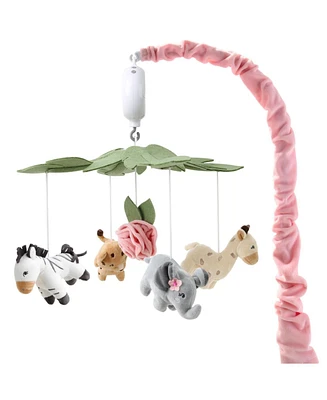 The Peanutshell Wildest Dreams Pink Musical Crib Mobile for Baby Girls