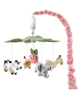 The Peanutshell Wildest Dreams Pink Musical Crib Mobile for Baby Girls