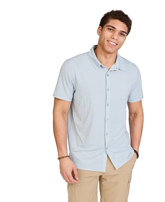 WearFirst Men's Mosaic Short Sleeve Button Up Shirt