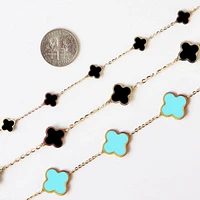 The Lovery Turquoise Clover Necklace 14K Gold