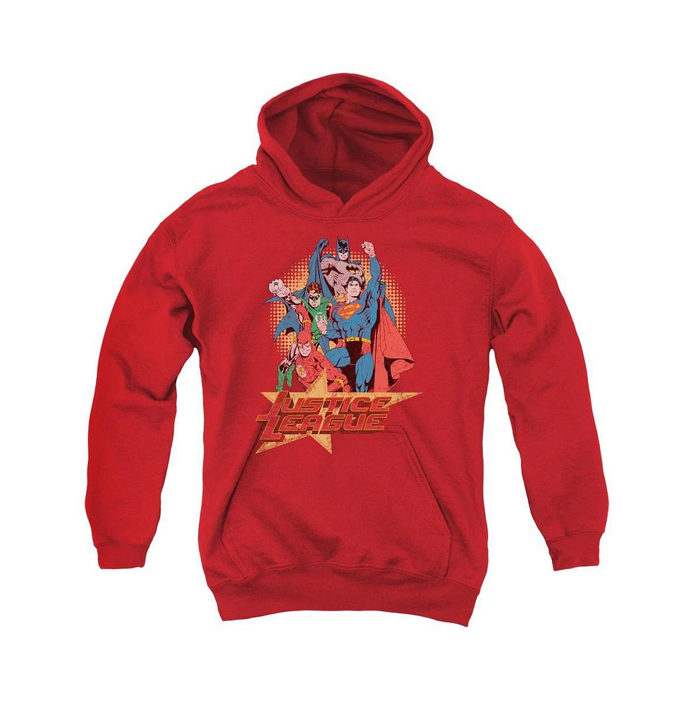 Justice League Boys of America Youth Raise Your Fist Pull Over Hoodie / Hooded Sweatshirt