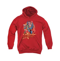 Justice League Boys of America Youth Raise Your Fist Pull Over Hoodie / Hooded Sweatshirt