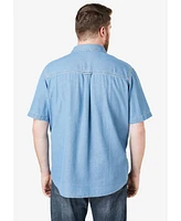 Boulder Creek Big & Tall by KingSize Short Sleeve Denim And Twill Shirt