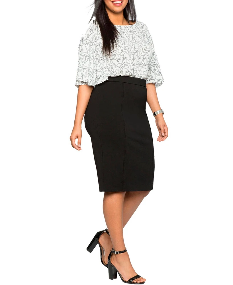 Eloquii Plus The Ultimate Stretch Suit Pencil Skirt