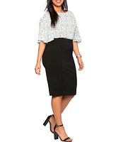 Eloquii Plus The Ultimate Stretch Suit Pencil Skirt