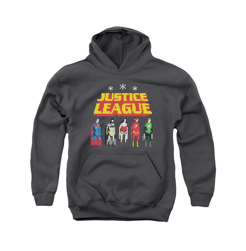 Justice League Boys of America Youth Standing Below Pull Over Hoodie / Hooded Sweatshirt