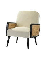 Hulala Home Mid Century Modern Bohemian Armchair with Square Arms