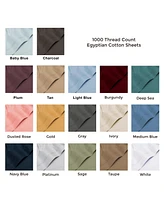 Superior Egyptian Cotton 1000 Thread Count Extra Deep Pocket Solid Sheet Set