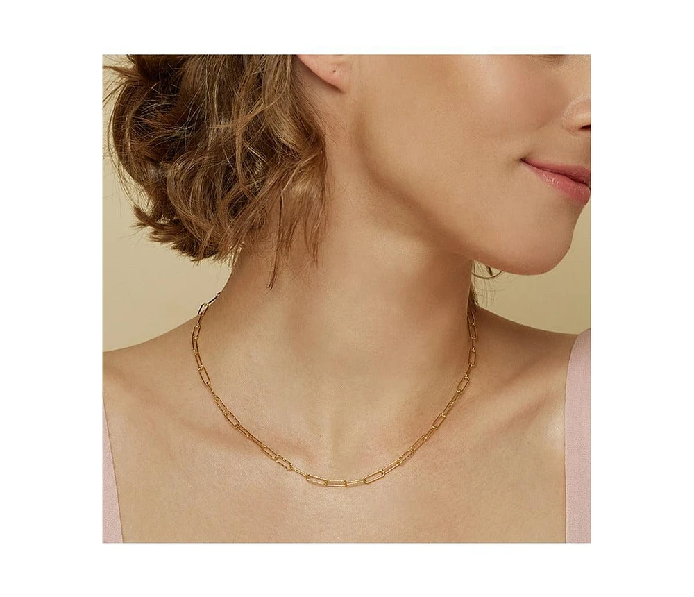 Bearfruit Jewelry Sterling Silver 18k Gold Plated Sinai Textured Chain Necklace