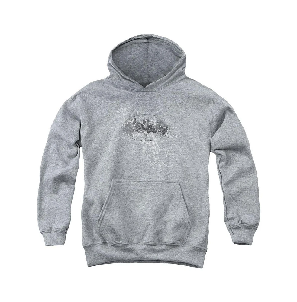 Batman Boys Youth Burned & Splattered Pull Over Hoodie / Hooded Sweatshirt