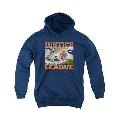 Justice League Boys of America Youth New Dawn Group Pull Over Hoodie / Hooded Sweatshirt