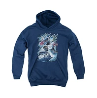 Justice League Boys of America Youth Ride The Lightening Pull Over Hoodie / Hooded Sweatshirt