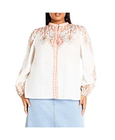 City Chic Plus Chloe Placement Shirt