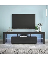 Streamdale Furniture Modern Tv Stand, 20S Led Tv Stand with Remote Control Lights