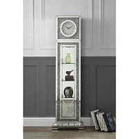 Streamdale Furniture Noralie Grandfather Clock with Led Mirrored & Faux Diamonds