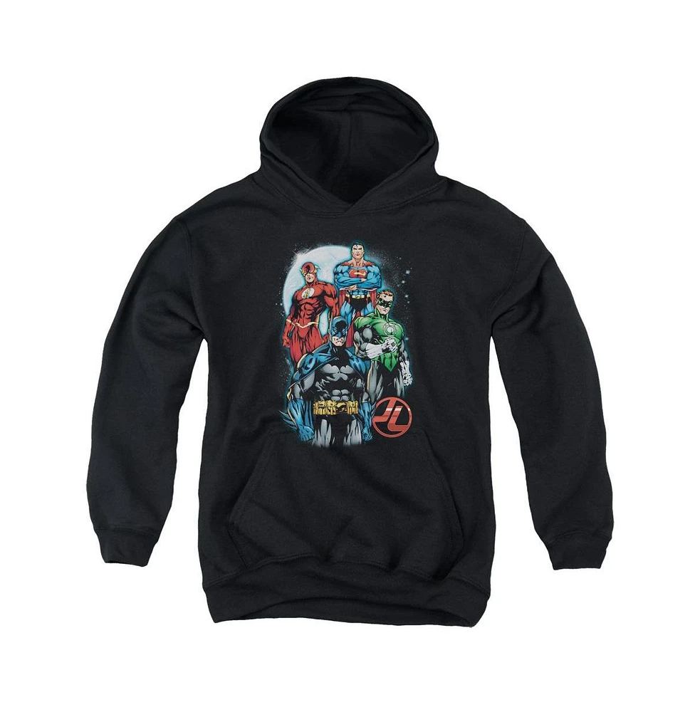 Justice League Boys of America Youth The Four Pull Over Hoodie / Hooded Sweatshirt