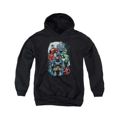 Justice League Boys of America Youth The Four Pull Over Hoodie / Hooded Sweatshirt