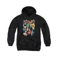 Justice League Boys of America Youth The Leagues All Here Pull Over Hoodie / Hooded Sweatshirt