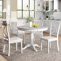 Streamdale Furniture 5 Pieces Dining Table And Chairs Set For 4 Persons, Kitchen Room Solid Wood Table With 4 Chair