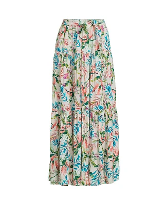 Lands' End Women's Tiered Rayon Maxi Skirt