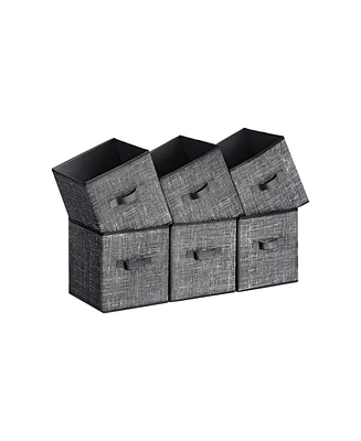 Slickblue Set Of 6 Fabric Storage Bins, Cube Bins With Dual Handles