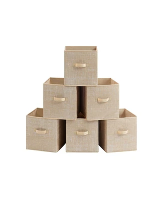 Slickblue Set Of 6 Fabric Storage Bins, Cube Bins With Dual Handles
