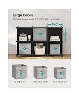 Slickblue Large 6 Cube Storage Organizer, Diy Closet Shelf, Plastic Clothes Organizer