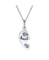 Bling Jewelry 2 Pcs Best Friend Aunt Niece Split Broken Puzzle Heart Break Apart Pendant Necklace For Women Sterling Silver