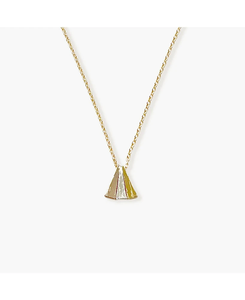 sanctuaire Sanctuary Project by Tri-color Triangle Pendant Necklace Gold