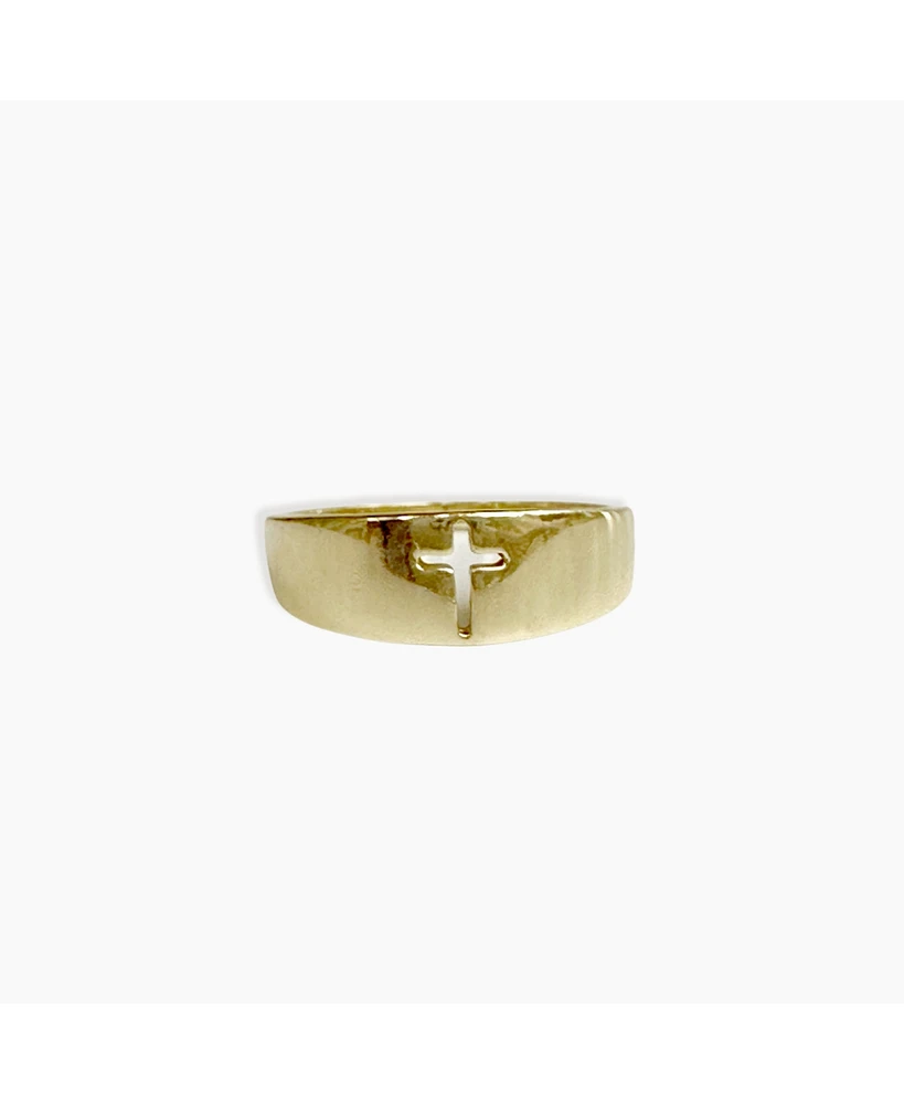 sanctuaire Cross Band Ring 14K Solid Gold