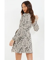 Quiz Women's Animal Print Skater Dress