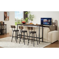 Streamdale Furniture Industrial 3-Piece Bar Table Set with Upholstered Stools