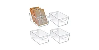 Azar Displays Small Organizer Storage Tote Bin with Handle 9"W x 6"D x 4"H