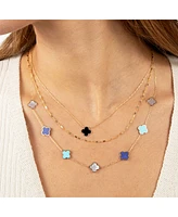 The Lovery Onyx Single Clover Necklace 14K Gold