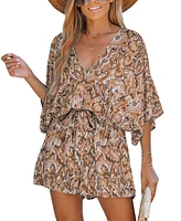 Cupshe Women's Abstract Print Drawstring Romper