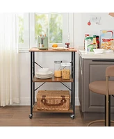 Slickblue Kitchen Baker s Rack, Microwave Oven Stand Storage Cart, 3-Tier Serving Cart