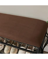 Streamdale Furniture Industrial Shoe Rack Bench for Small Spaces