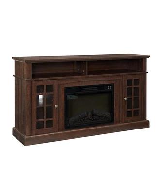 Simplie Fun Modern Tv Stand with Fireplace Insert, Espresso, 58.25" W