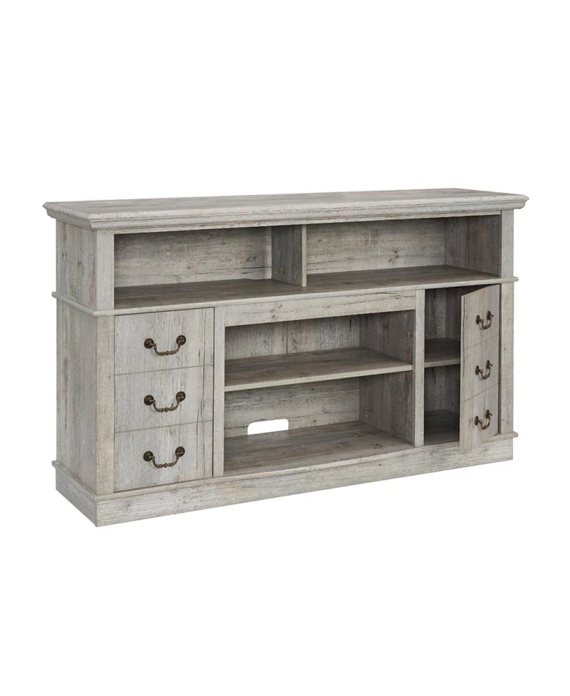 Simplie Fun Farmhouse Rustic Tv Stand, 65" Tv, Open/Closed Storage