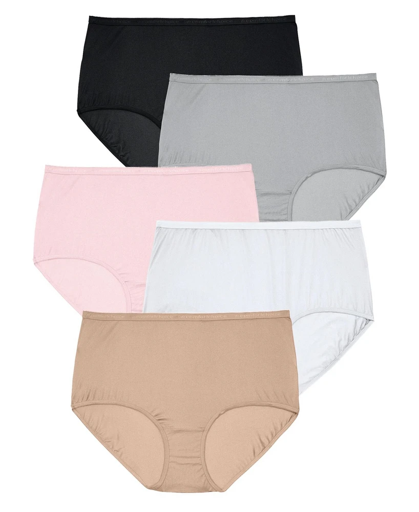 Comfort Choice Women's Nylon Brief 5-Pack