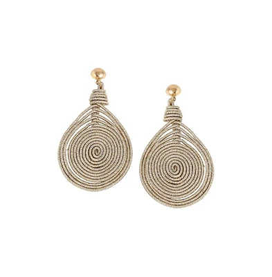 Sohi Women's Silver Rope Drop Earrings