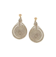 Sohi Women's Silver Rope Drop Earrings